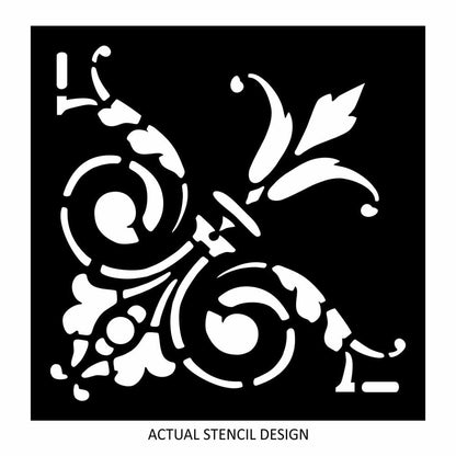 Revello Damask Corner Stencil