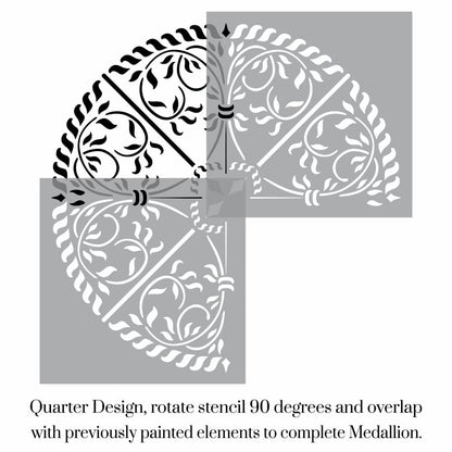 Edwardian Leafy Medallion Stencil