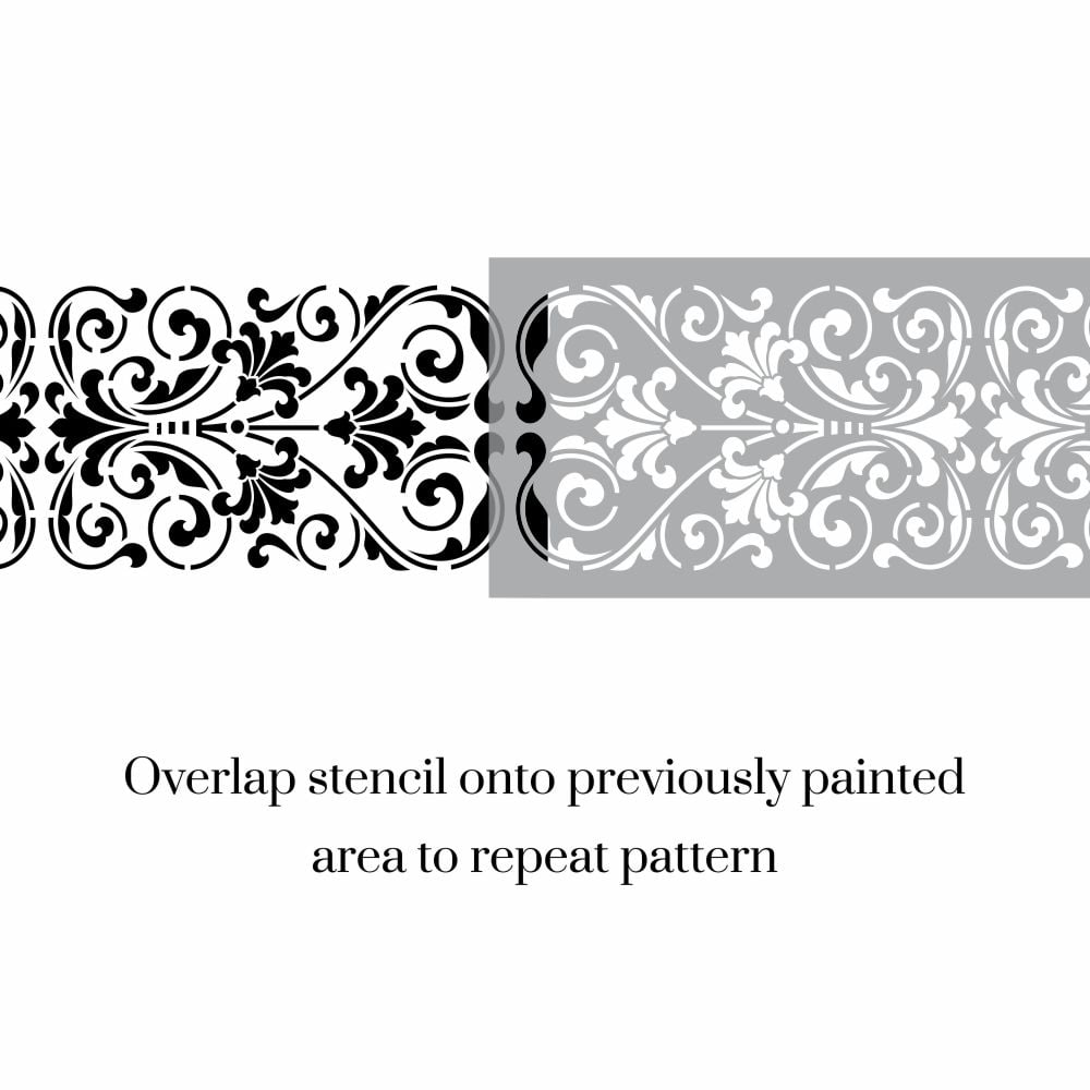 La Garde Floral Border Stencil