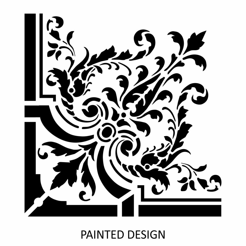 Elegant Baroque Corner Stencil