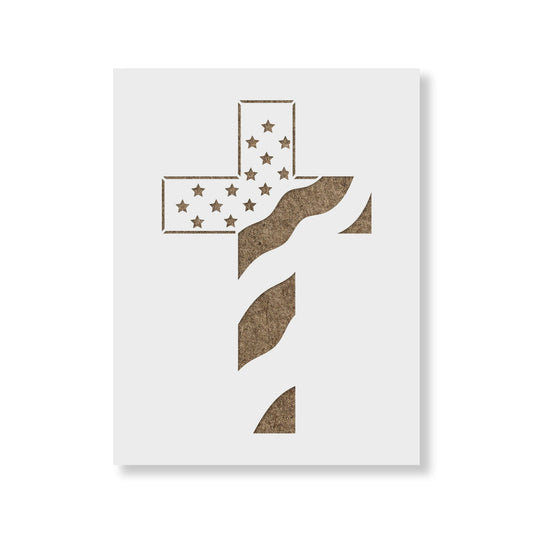 American Flag Cross Stencil