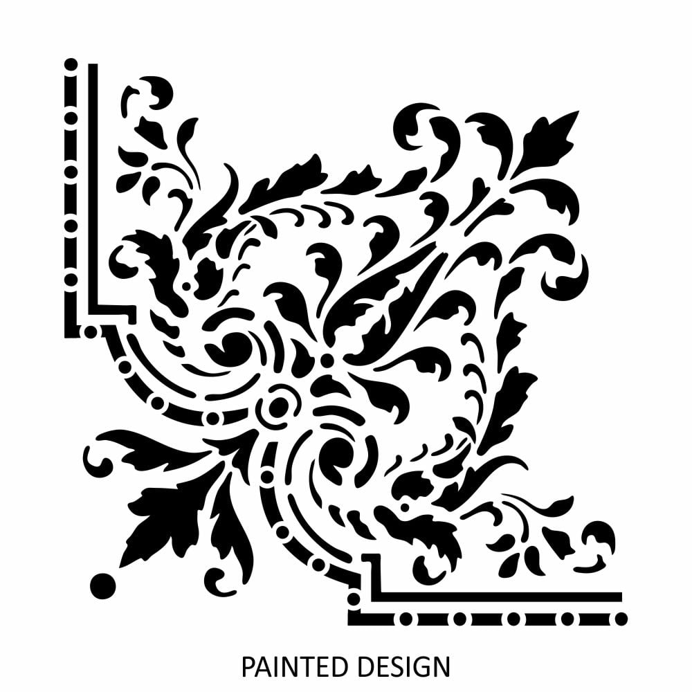 Carpi Damask Corner Stencil