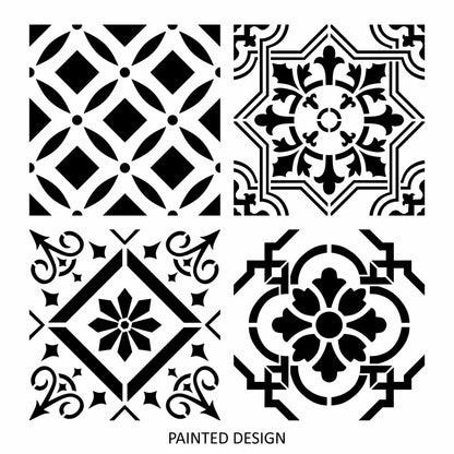 Caruna Allover Tile Stencil