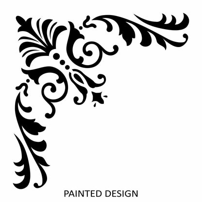 Classy Damask Corner Stencil