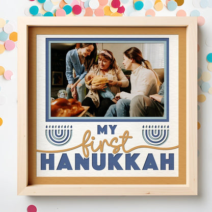 My First Hanukkah - 9 x 9 Inch Photo Frame - 1, 2, 3 or 6 photos / Multi Colour