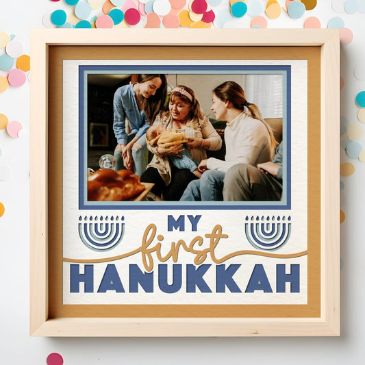 My First Hanukkah - 9 x 9 Inch Photo Frame - 1, 2, 3 or 6 photos / Multi Colour