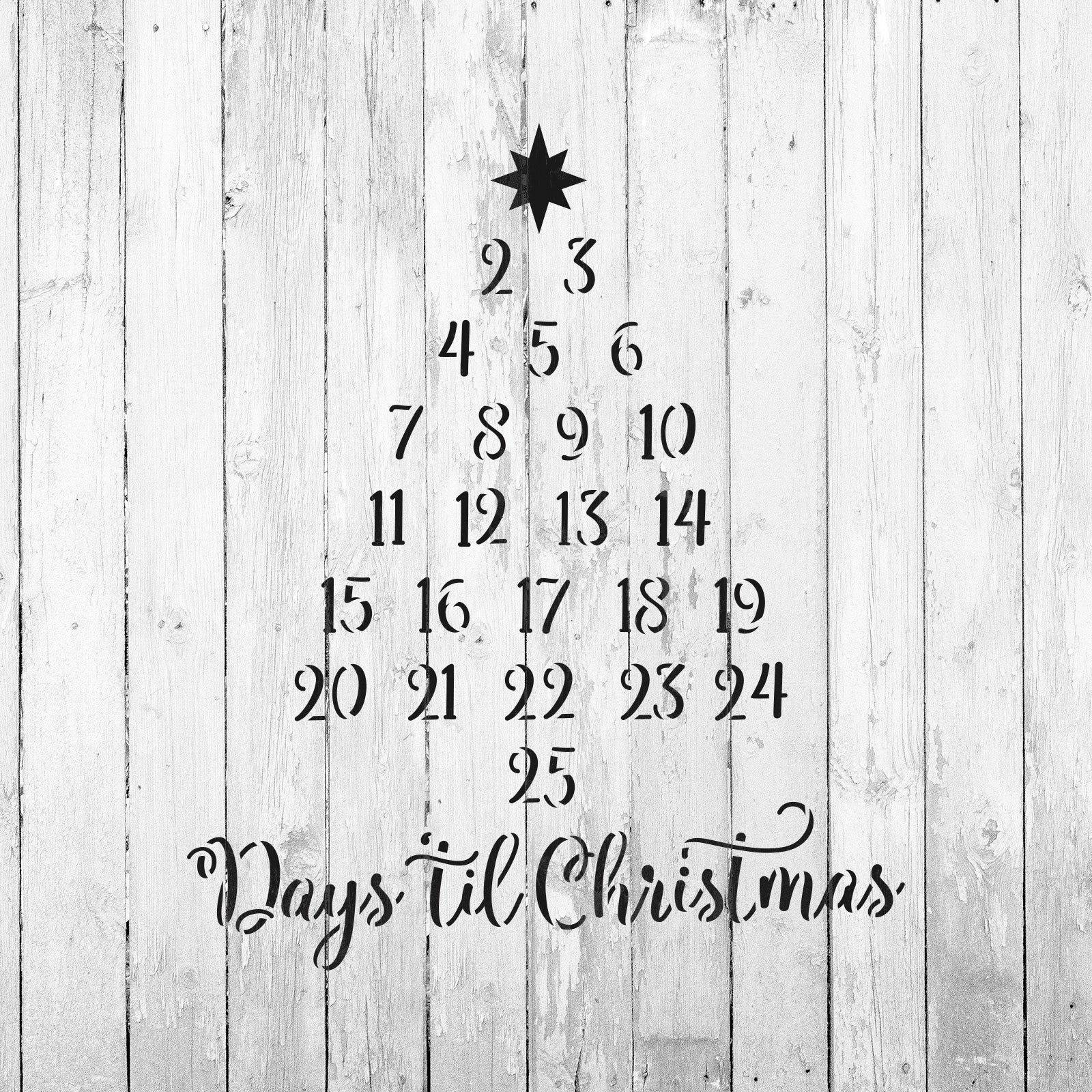 Days Till Christmas Tree Stencil