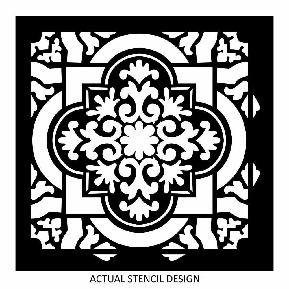 Hazaz Damask Tile Stencil