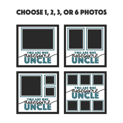 Awesome Uncle - 9 x 9 Inch photo Frame - 1, 2, 3 or 6 photos / Multi Colour