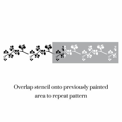 Japanese Cherry Blossom Border Stencil