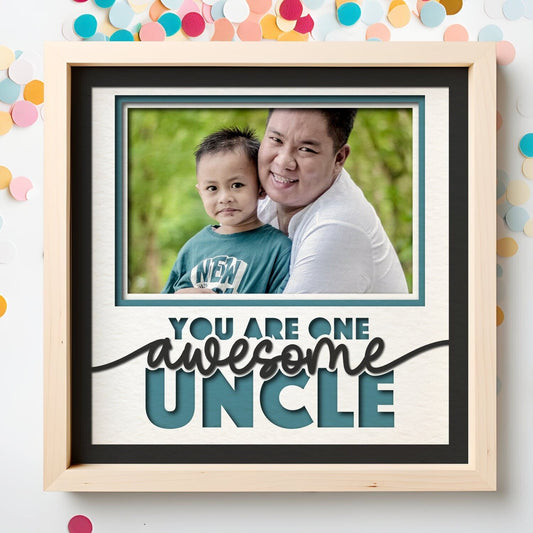 Awesome Uncle - 9 x 9 Inch photo Frame - 1, 2, 3 or 6 photos / Multi Colour