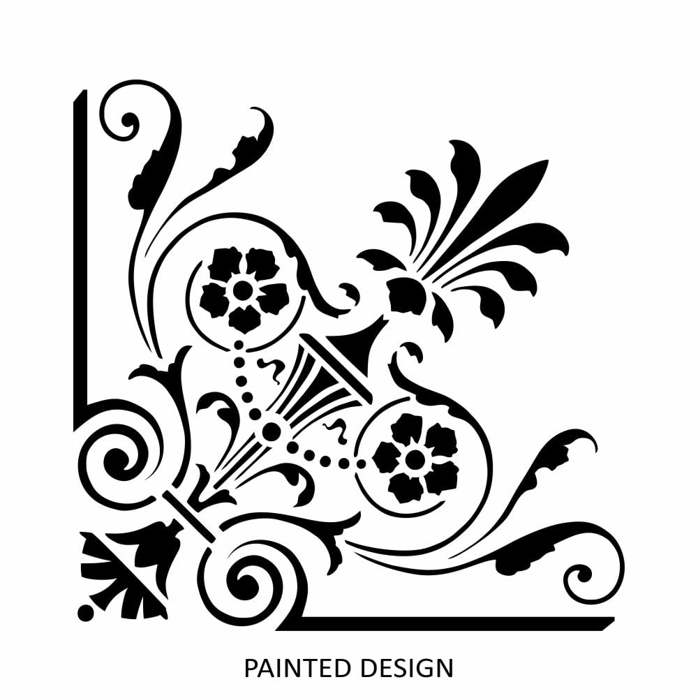 Louise Damask Corner Stencil