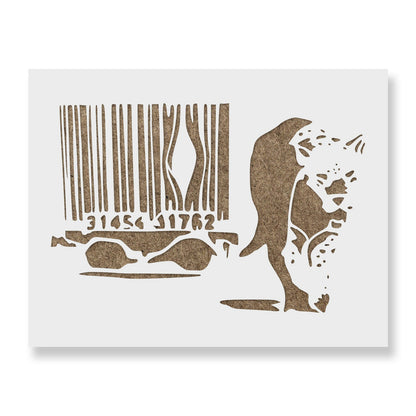 Barcode Tiger Banksy Stencil