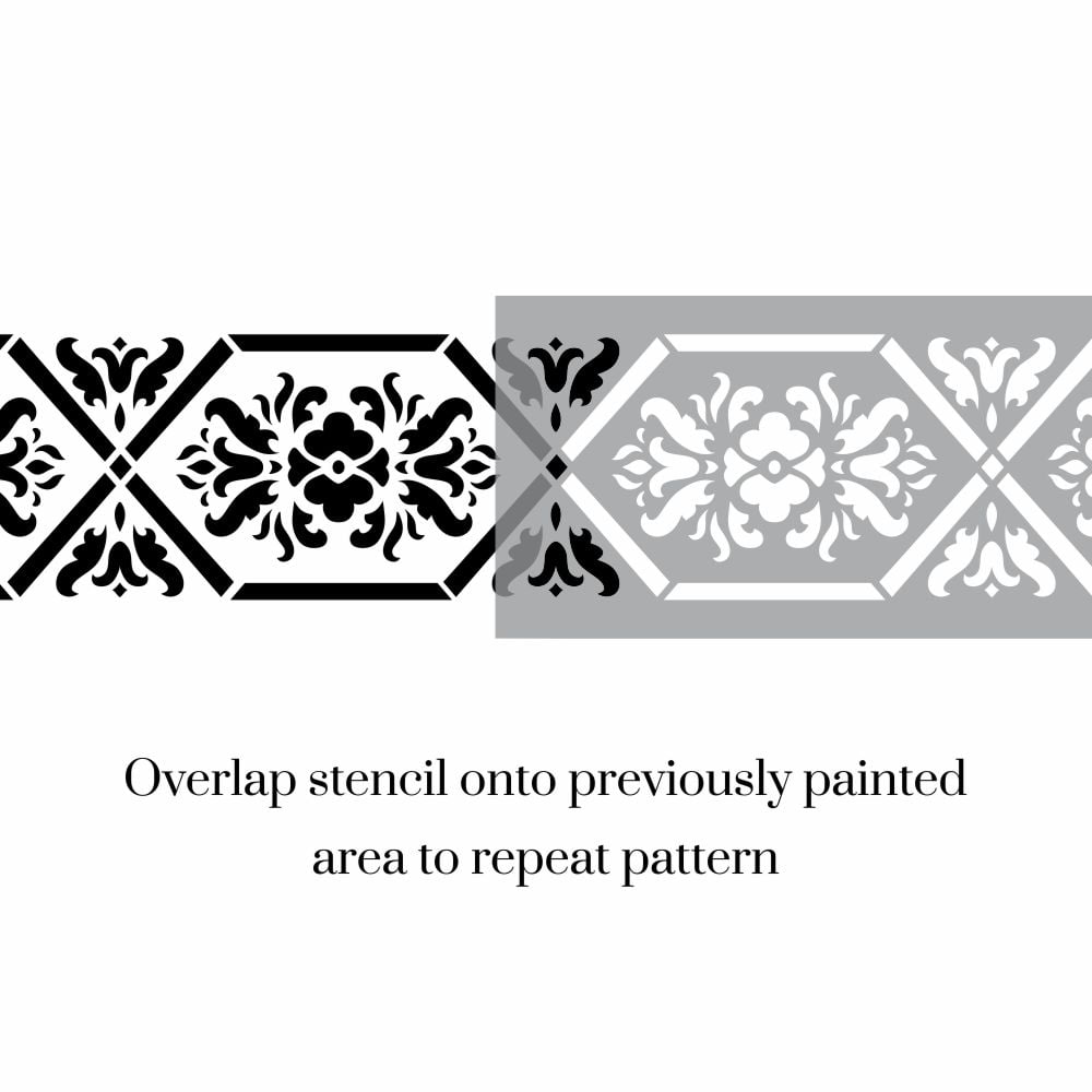 Fabiola Diamond Border Stencil