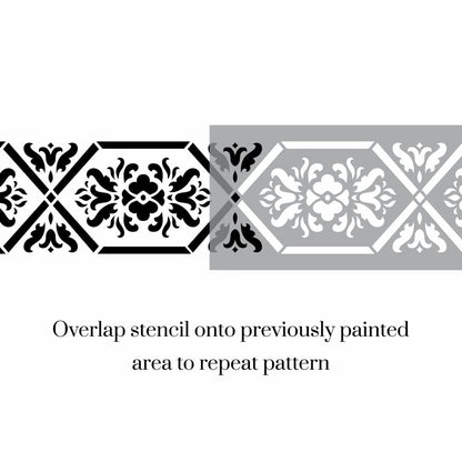 Fabiola Diamond Border Stencil