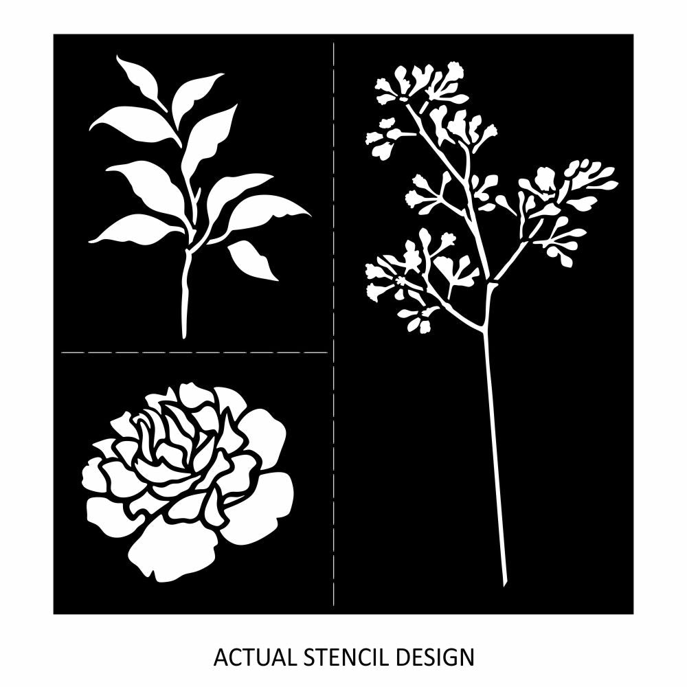 Peony Leafy Branch Stencil Kit