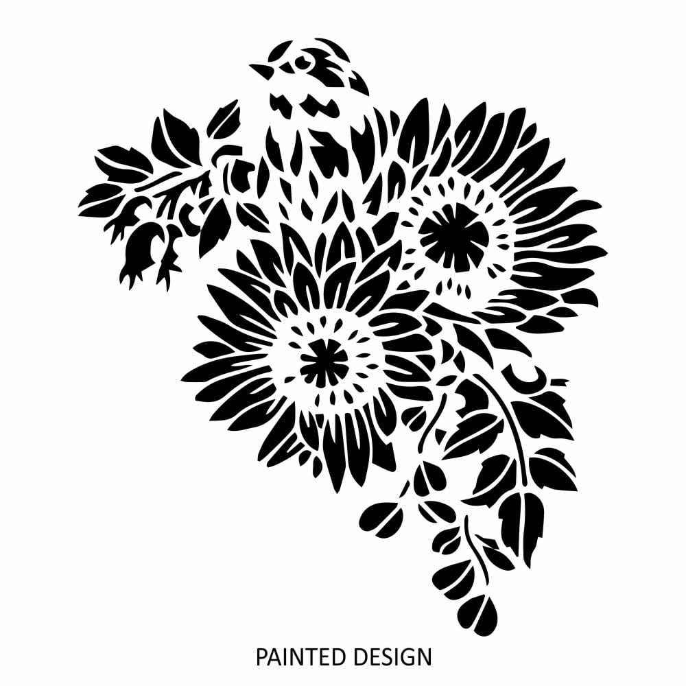 Sunflower Motif Stencil