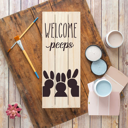 Easter Welcome Peeps Stencil