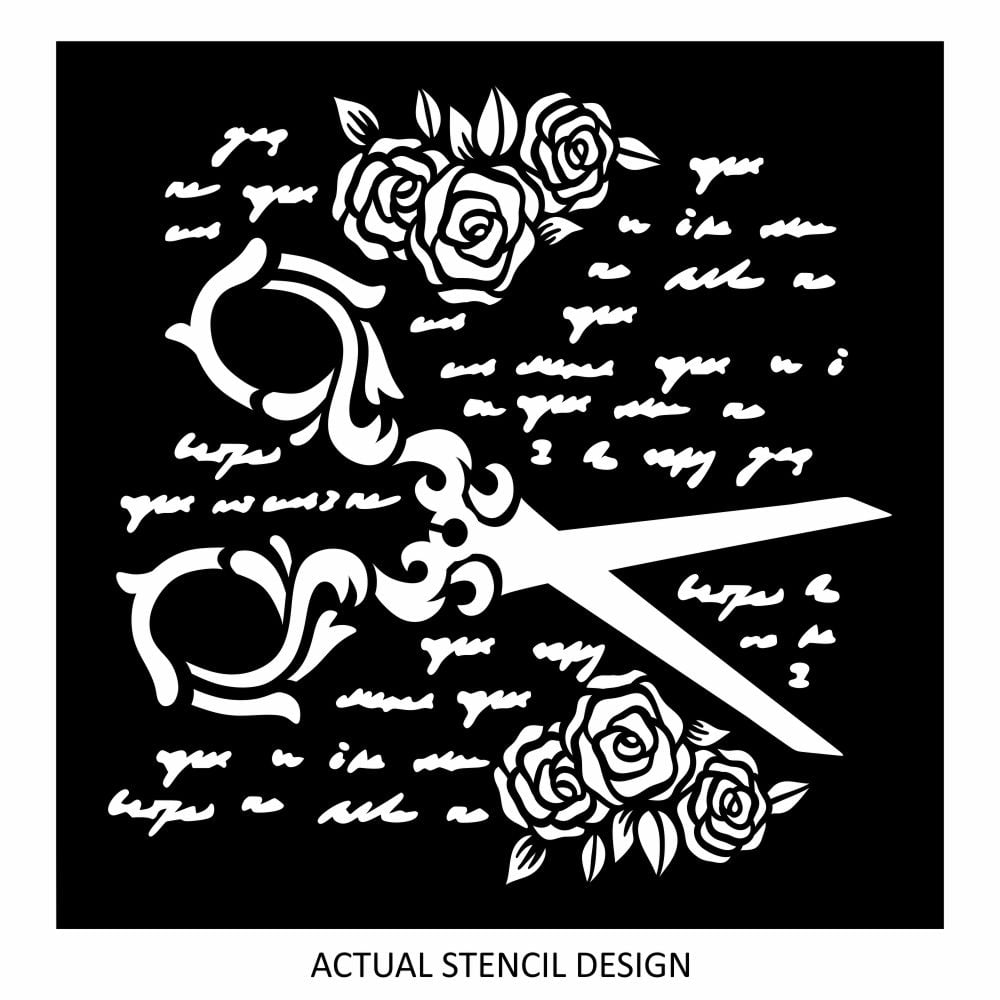 Scissor Floral Poem Stencil