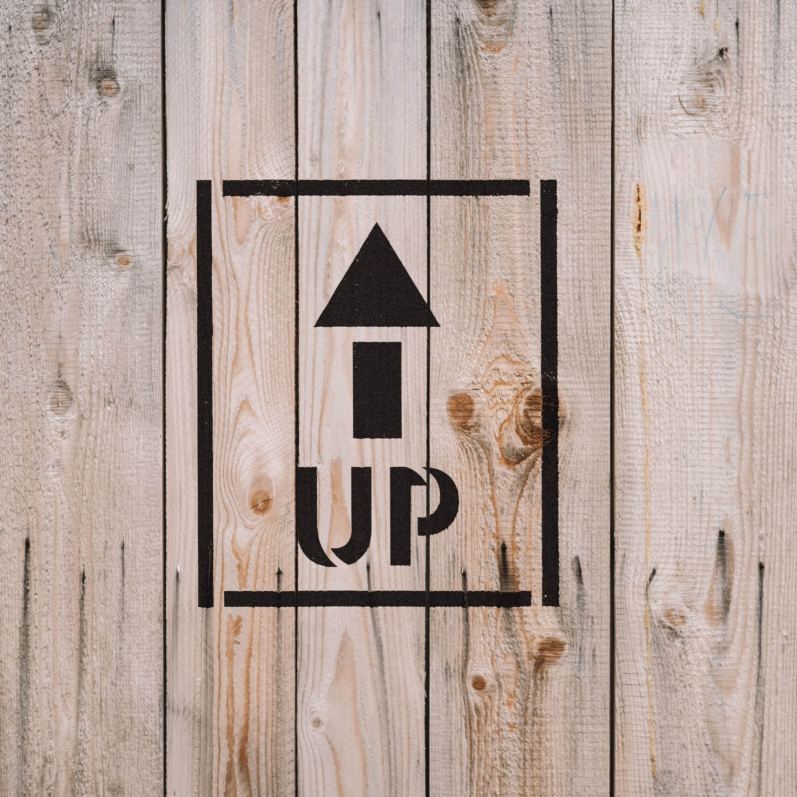 Up Arrow Text Stencil