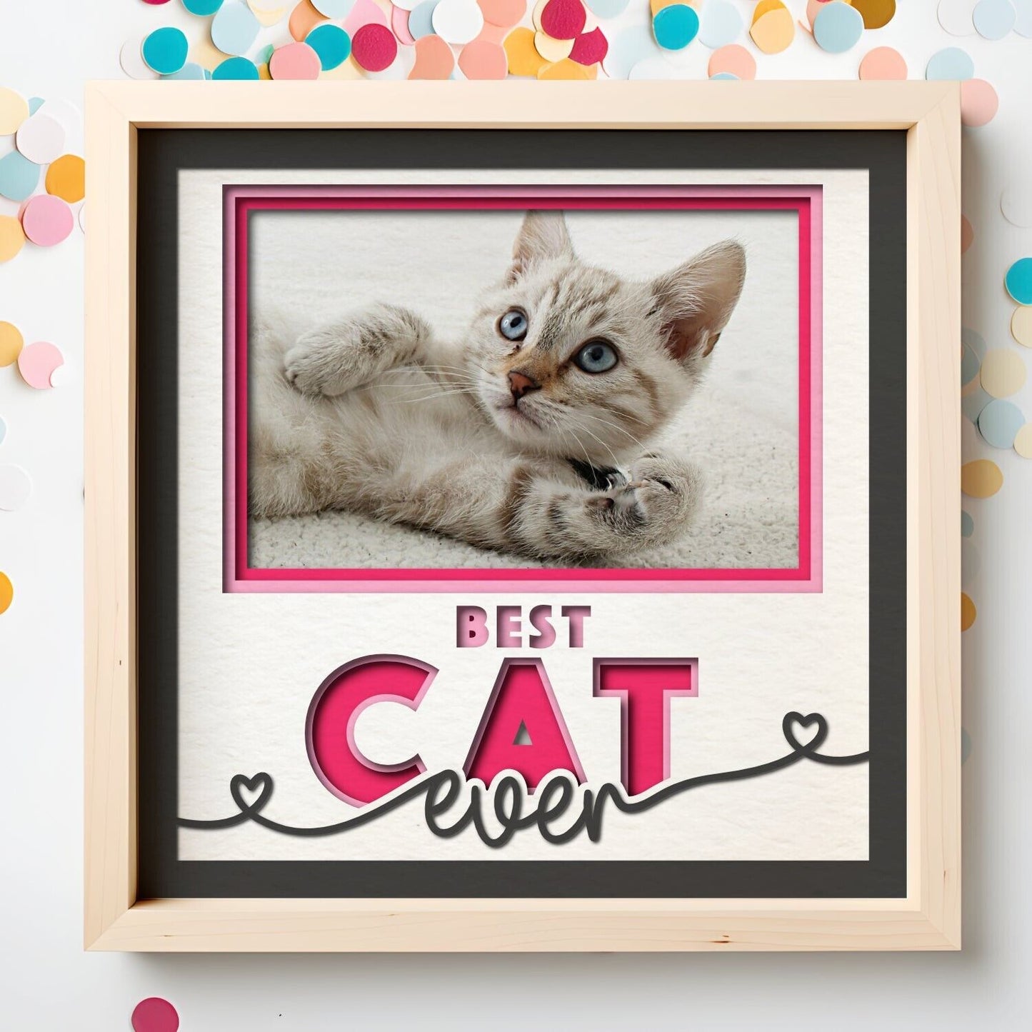 Best Cat Ever - 9 x 9 Inch photo Frame - 1, 2, 3 or 6 photos / Multi Colour