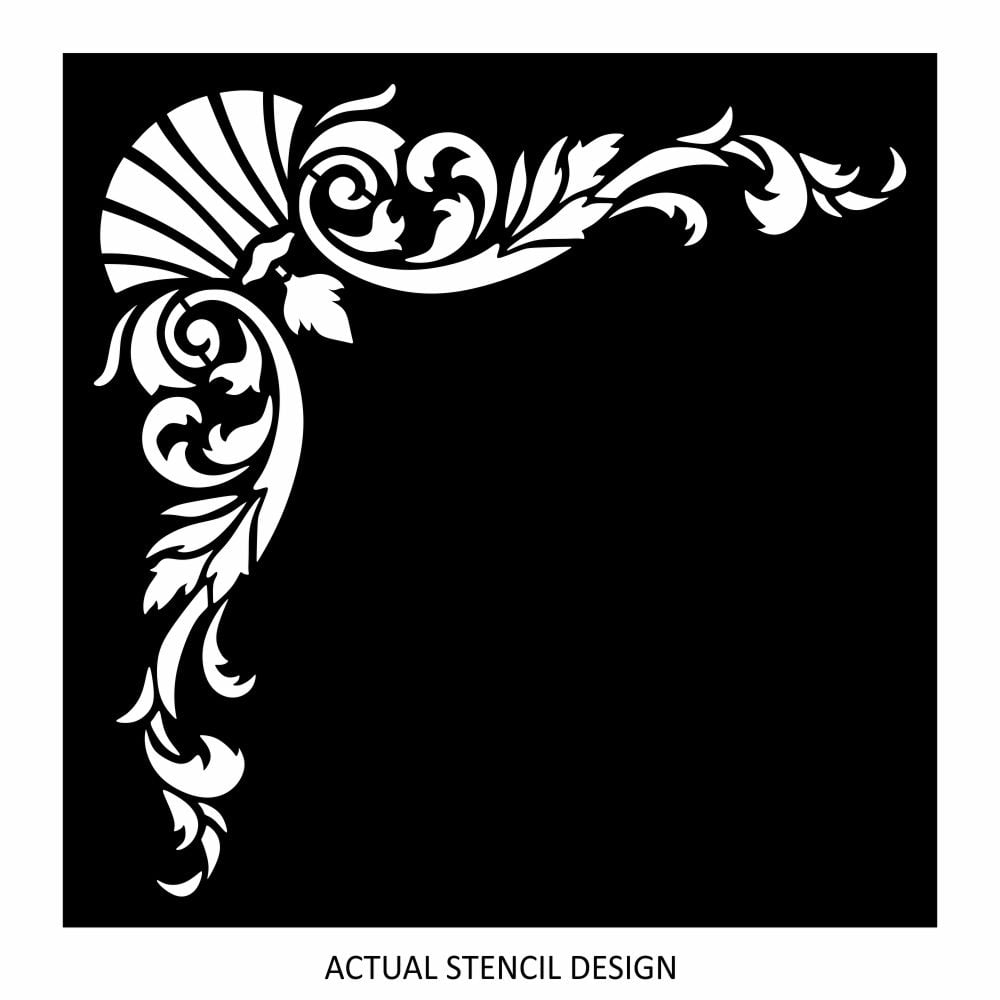 Olympus Damask Corner Stencil