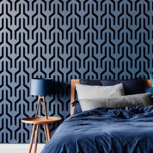 Geometric Wishbone Wall Stencil