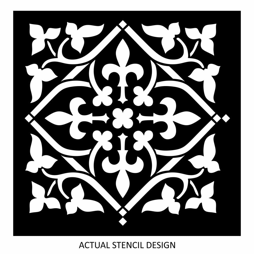 Adriana Floral Tile Stencil