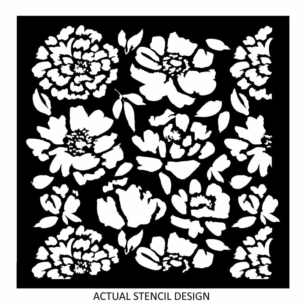 Rustic Flowers Allover Pattern Stencil