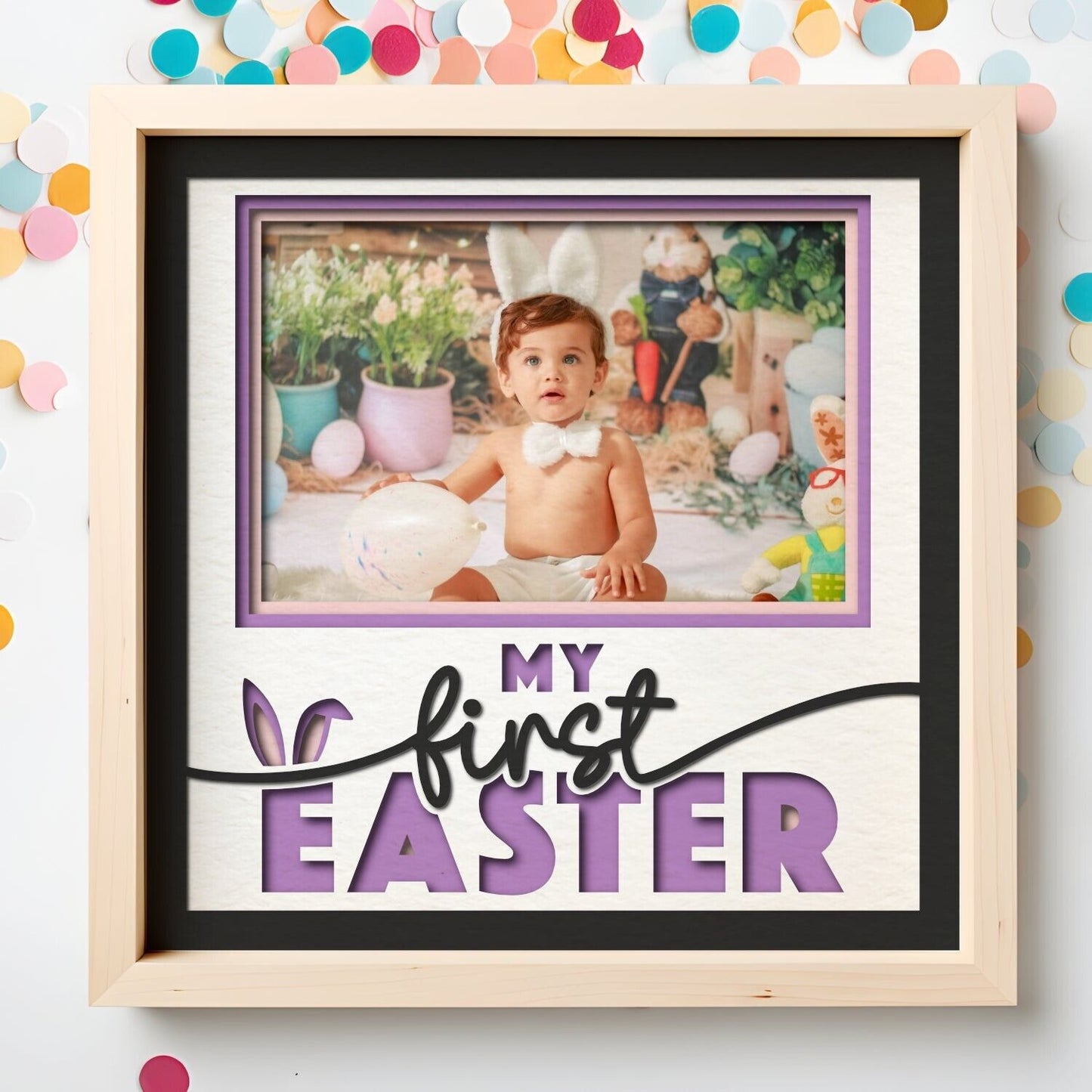 My First Easter - 9 x 9 Inch Photo Frame - 1, 2, 3 or 6 photos / Multi Colour