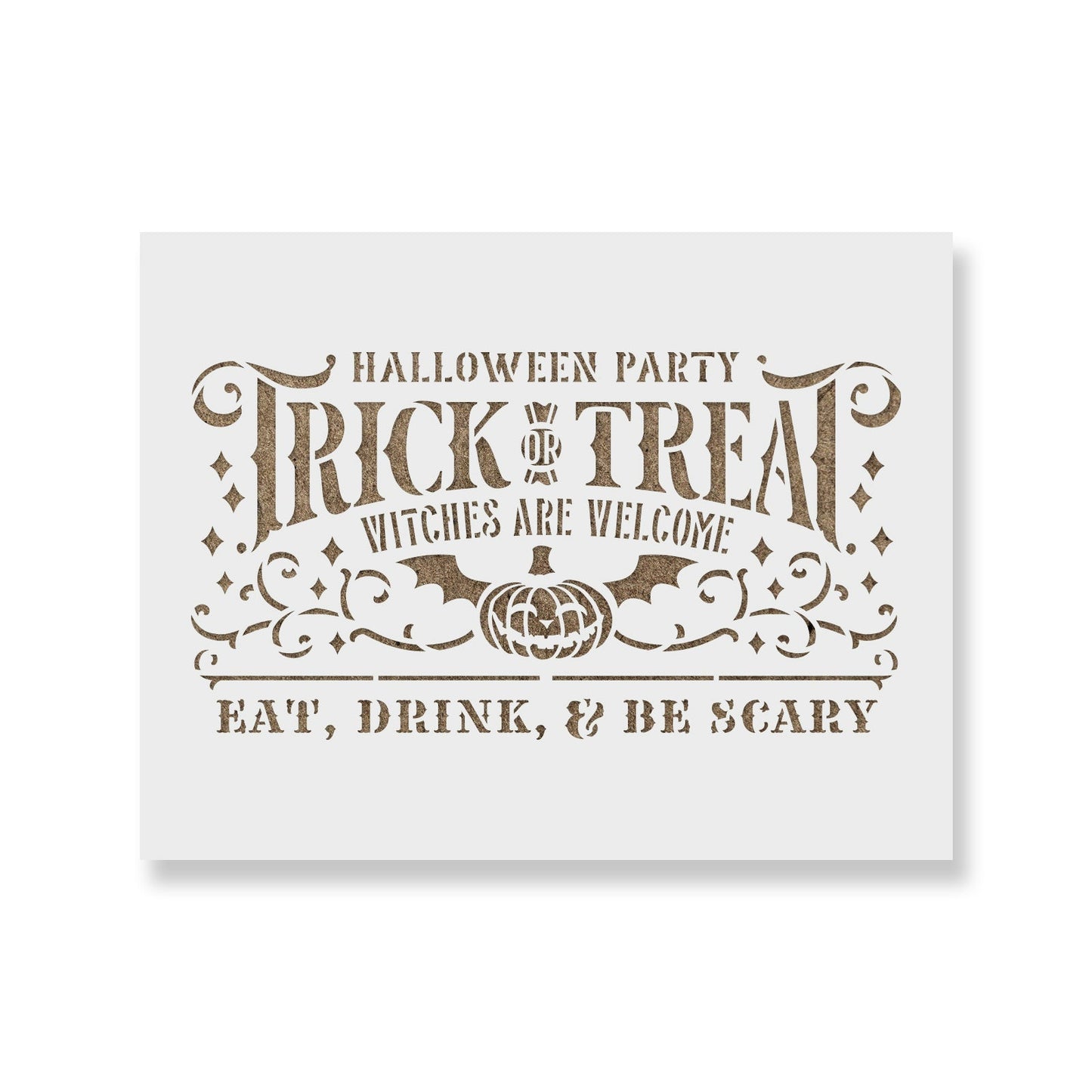 Trick Or Treat Halloween Party Stencil