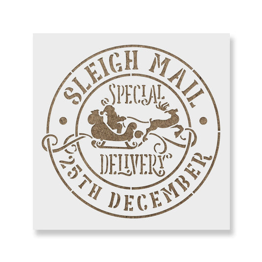 Sleigh Mail Stencil