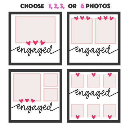 Enganged - 9 x 9 Inch photo Frame - 1, 2, 3 or 6 photos / Multi Colour