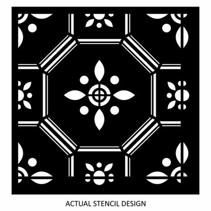 Floral Deco Tile Stencil