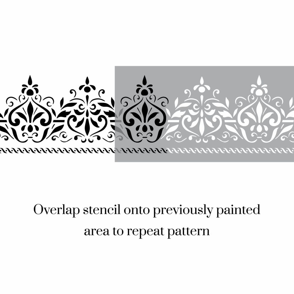 Bombay Floral Border Stencil