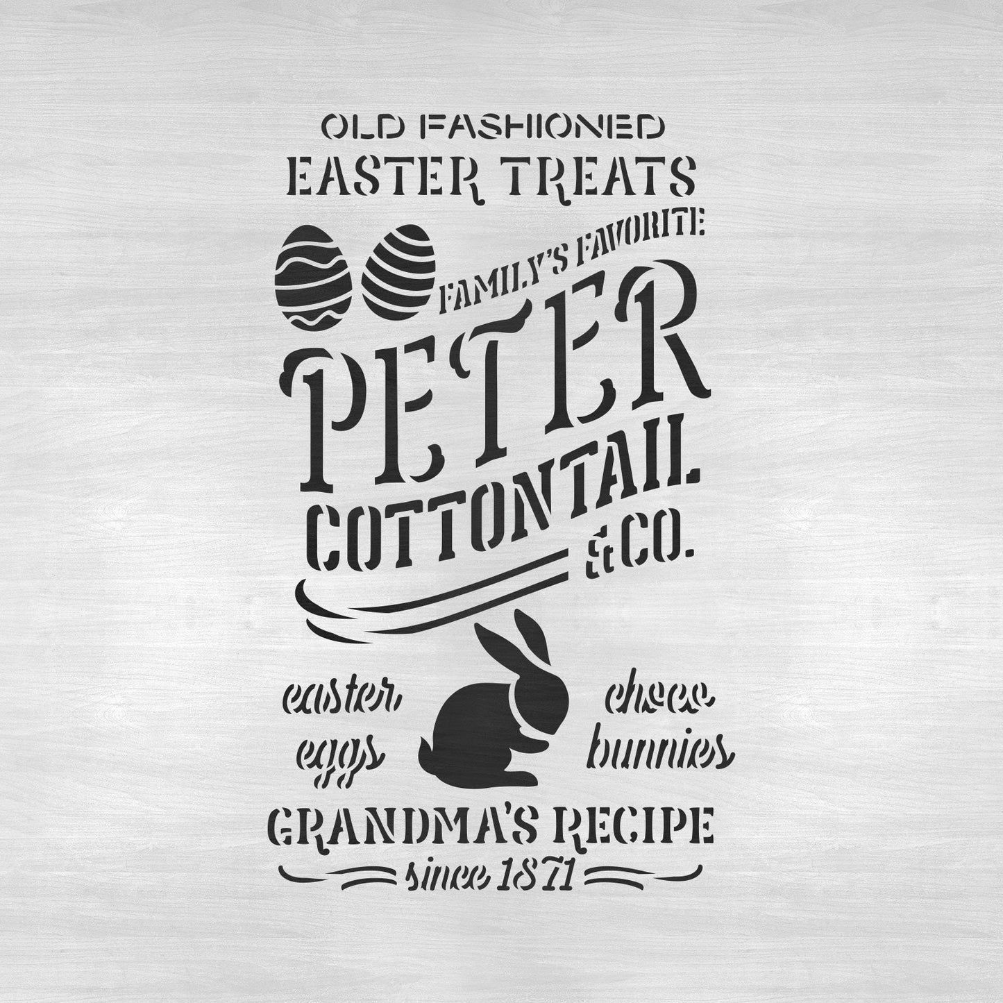 Peter Cottontail And Co Sign Stencil