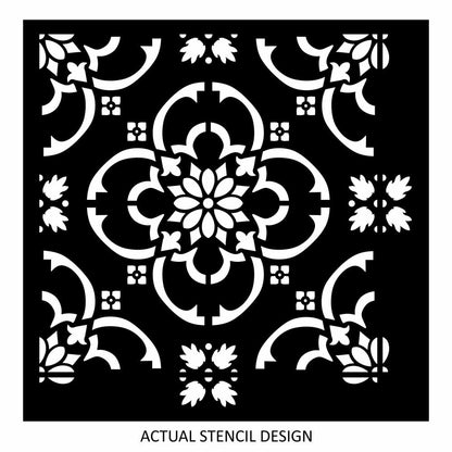 Lina Floral Tile Stencil