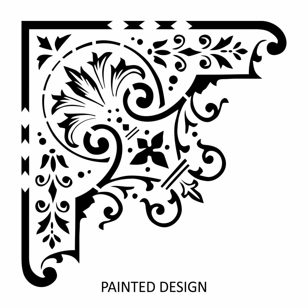 Emilio Damask Corner Stencil