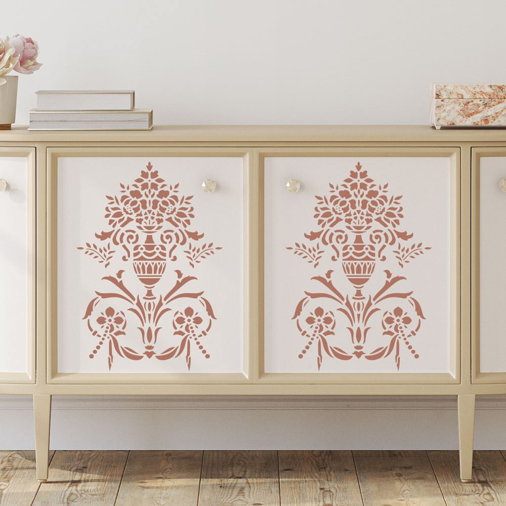 Anays Floral Damask Stencil