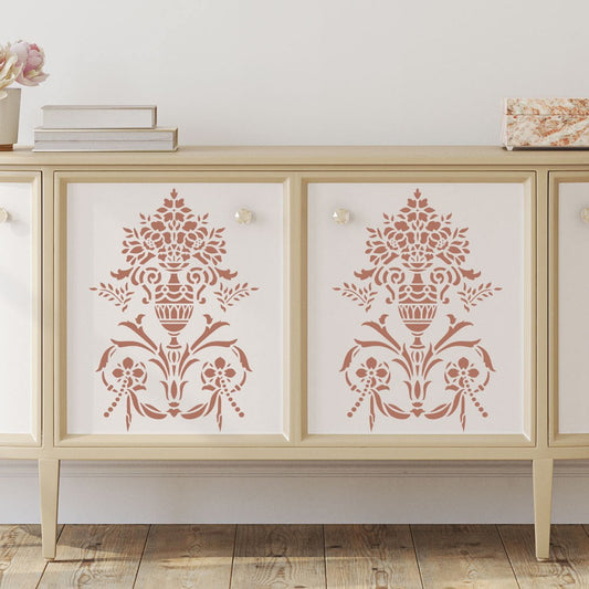 Anays Floral Damask Stencil