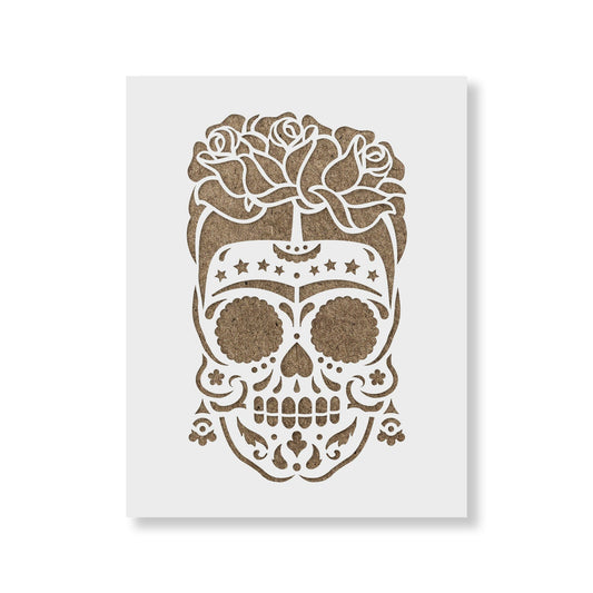 Sugar Skull Frida Stencil