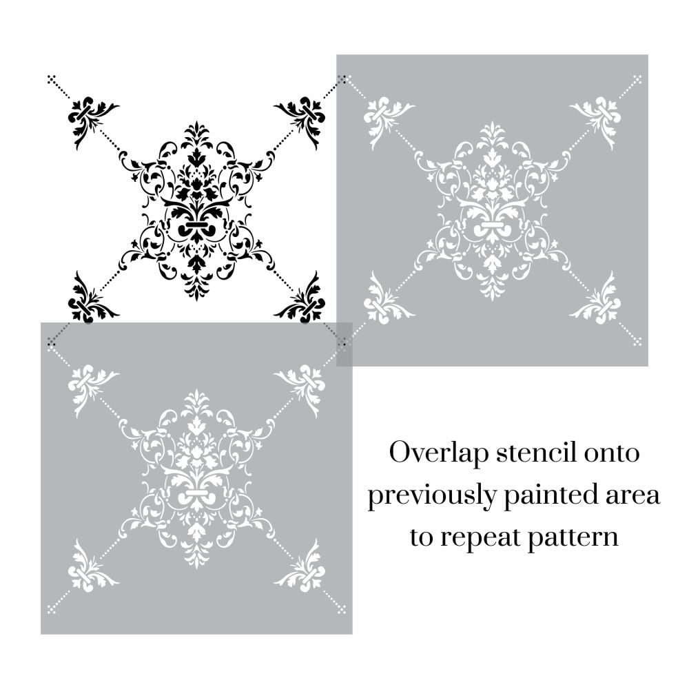 Alexandra Floral Damask Stencil