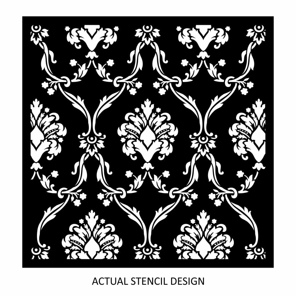 Bordeaux Damask Wallpaper Stencil