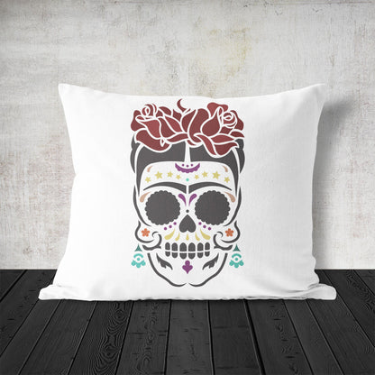 Sugar Skull Frida Stencil