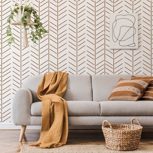 Modern Herringbone Allover Stencil