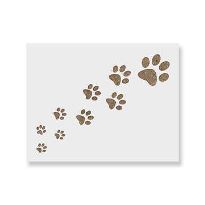 Trail of Paw Prints Stencil