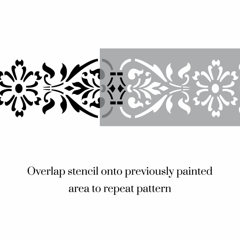 Isabella Floral Border Stencil