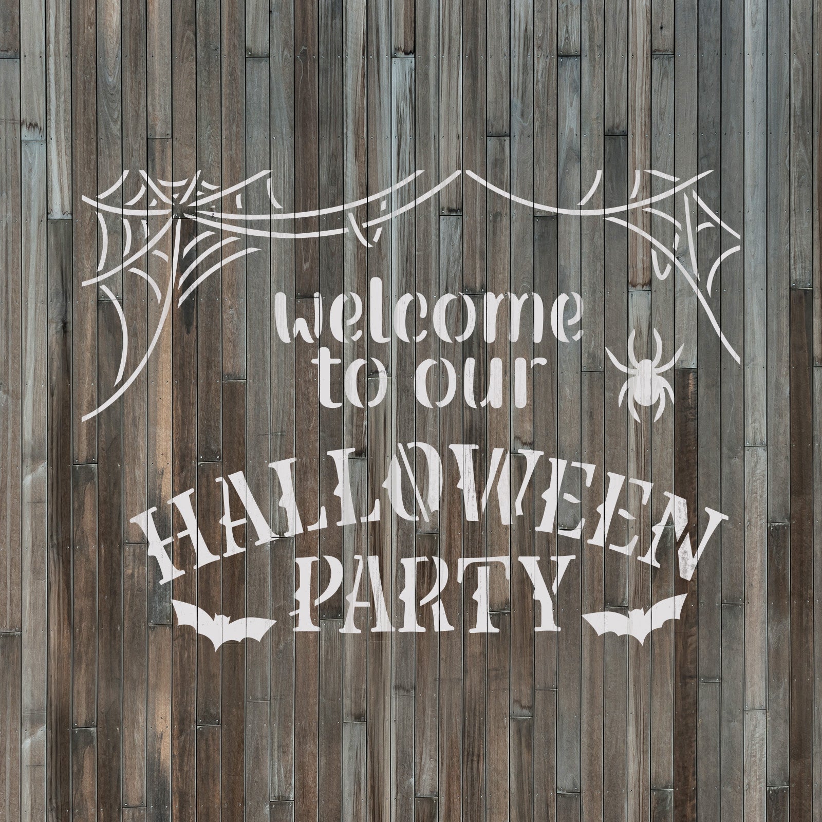 Halloween Party Welcome Sign Stencil