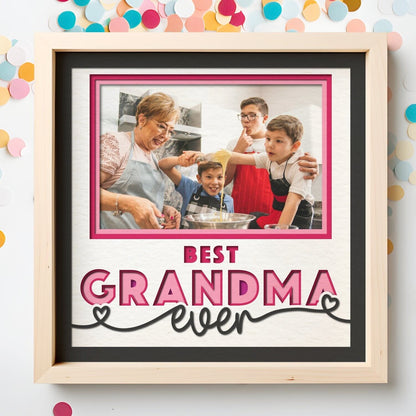 Best Grandma Ever - 9 x 9 Inch photo Frame - 1, 2, 3 or 6 photos / Multi Colour