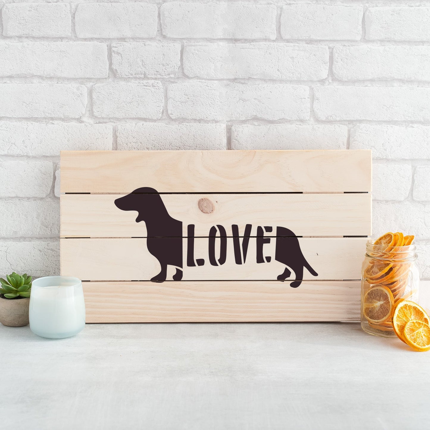 Dachshund Dog Love Stencil